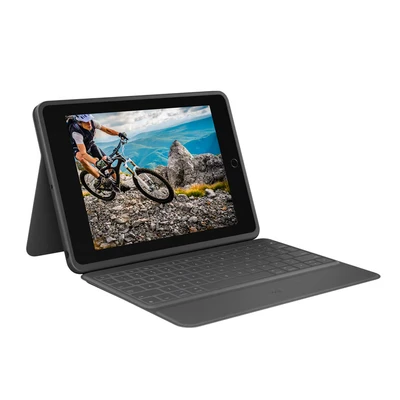 Image de Logitech Rugged Folio QWERTY Espagnole Smart Connector Graphite Neuf