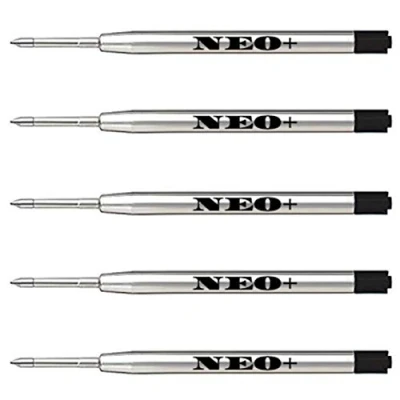 Image de Recharges de stylo à bille qualité, bon marché mais durables, pointe moyenne. Compatible avec le Parker aussi. Recharge style G2 fabriquée en Allemagne (5 x ENCRE NOIRE)