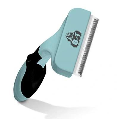 Image de 8in1 Brosse Anti mue Outil de Toilettage Pour Chiens Grande Taille à poils Longs et Courts Elimine les le Sous Morts Réduit la chute jusqu’à 90% L, bleu