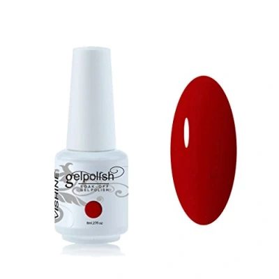 Image de Vishine Vernis à ongles 8ml Semi permanent Soak off UV LED Nail Art Manucure Base Top Coat Rouge #1552