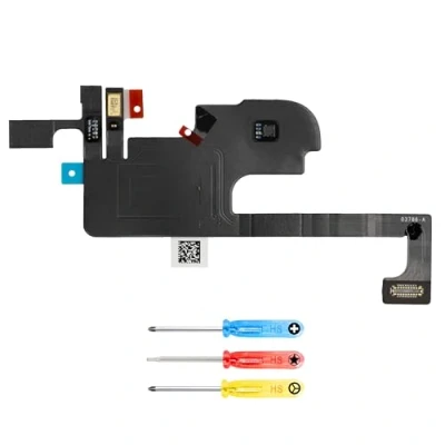Image de MMOBIEL Ecouteur haut parleur Câble Flex compatible avec iPhone 14 remplacement de l&#039;oreille réparation tournevis inclus