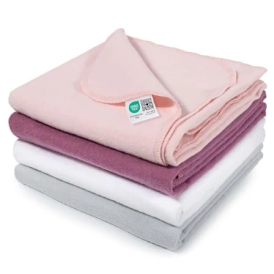 Image de MAKIAN Langes Coton Bébé en Molleton 80x80 cm (Lot 4 Pièces), Lange Bebe Doux, Absorbant, Multi Usage, 100% Flanelle, Testé Oeko TEX, Rose Orchidée