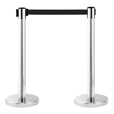 Image de PINNERS poteau de séparation extensible 3 mètres (2 pièces) Poteaux séparation, ruban non passé, délimitation, rétractable, interdit, barrière