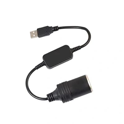 Image de Waremew 5 V USB A Mâle à 12 Voiture Allume Cigare Socket Femelle Convertisseur pour Cigares Conduite Enregistreur DVR Dash Caméra GPS Etc