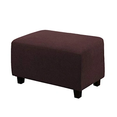 Image de WINS Housse Ottoman de Protection pour Repose Pieds rectangulaire Pouf Carre Extensible canape Marron foncé