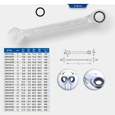 Image de Clé à cliquet polygonale KS TOOLS BT013710