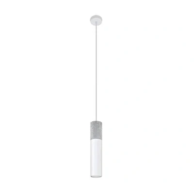 Image de SOLLUX lighting Borgio 1 Plafonnier, Design Minimaliste &amp; Industriel, Ampoule GU10 Remplaçable, x 40 W, Béton Acier Enduit de Poudre, Blanc Gris