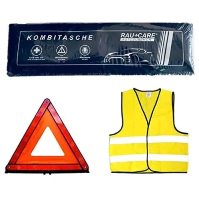 Image de VOITURE trousse de secours 3 en 1 trio poussette avec gilet signalisation, kit premiers et signalisation