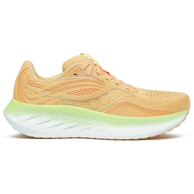 Image de Saucony RIDE 18 Chaussures de running sur route, Femme, Taille: 42, Peach/sunny Tissu / matière synthétique