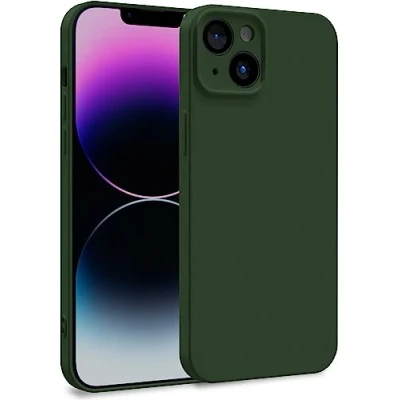 Image de MyGadget Coque Compatible avec Apple iPhone 14 Plus Case TPU Souple &amp; Soft Doublure Microfibre Cover Protection Extra Fine Légère Olive