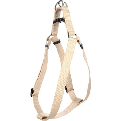 Image de Flamingo Harnais pour Chien Step&amp;Go Ziggi Beige XL 60 à 90cm 25mm Réglable en continu avec Bandes réfléchissantes Boucle clic et verrou de sécurité
