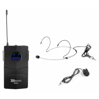 Image de Power Dynamics PD504BP Kit Micro Transmetteur Audio sans Fil PD504 Cravate, Fil, Jack 3,5mm, Idéal pour les Présentations ou Discours lors de Réunions, Interview