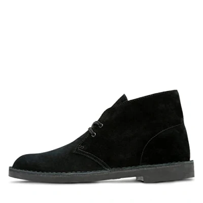 Image de Clarks Bushacre 2 Bottines chukka pour homme Rouge 39,5 noir Daim noir,