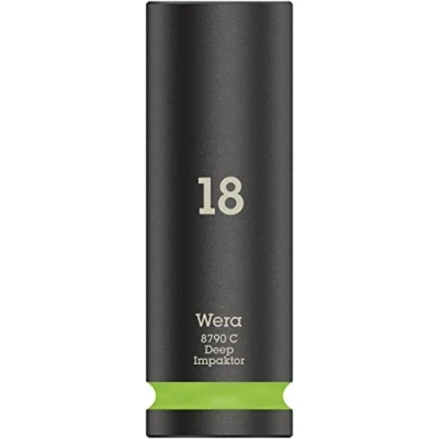 Image de Wera 05004835001 8790 C Impaktor Deep Douille 1/2&quot;, Vert clair, 18.0 x 83.0 mm