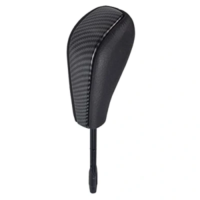 Image de Hacreyatu Pommeau de levier vitesse automatique en cuir pour B M W E36 E46 E39 E60 E61 E38 Z3 X5 E53 (fibre carbone)