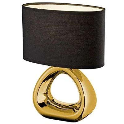 Image de Reality, Lampe de table, Gizeh 1xE27, max.60,0 W Tissu, Noir, Corps: Céramique, or L:24,0cm, L:15,0cm, H:34,5cm IP20,Interrupteur cordon