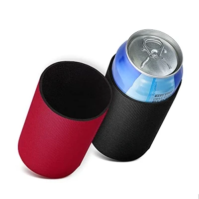 Image de kwmobile 2x Rafraîchisseur de canette compatible avec 330ml / 355ml Boîte Lot refroidisseurs canettes soda bières 6,5 x 10 cm noir rouge