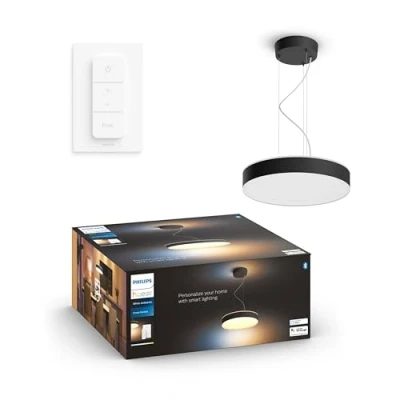 Image de Philips Hue White Ambiance, Suspension Enrave Noire, compatible Bluetooth, fonctionne avec Alexa, Google Assistant et Apple Homekit