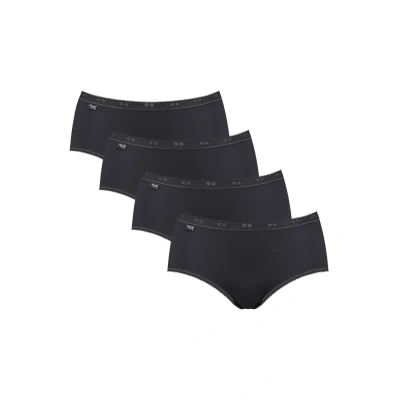 Image de Sloggi SLIP MIDI, Basic 4ER PACK, Einfarbig Slip, Femme, Taille: 38, Schwarz