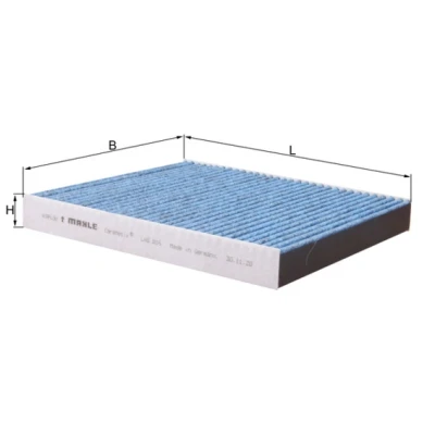 Image de MAHLE ORIGINAL LAO 816 Filtre d&#039;habitacle à charbon actif, aux propriétés anti allergènes, avec effet antibactérien 254 222 30