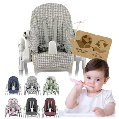 Image de Bambiniwelt Housse de coussin rechange compatible avec Peg Perego Zero3 et Siesta Design (carreaux gris)