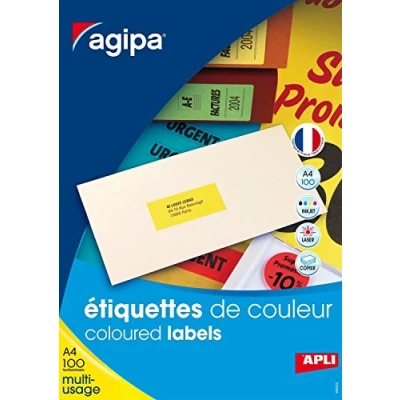 Image de Apli 100758 Lot de 400 Etiquettes DIN A4 multi usage 105 x 148,5 mm Jaune