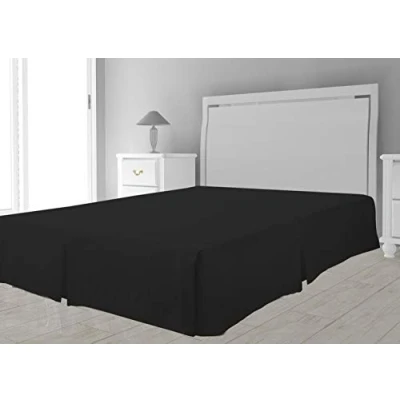 Image de Soleil d&#039;ocre Intemporel Cache sommier Microfibre, Polyester, Noir, 180x200 cm