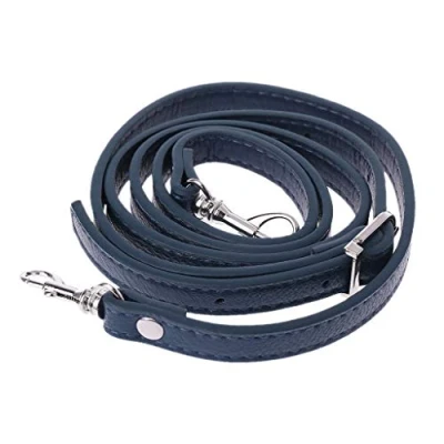 Image de dongguan NUEEUDD Sac à bandoulière Sangle 1 pièce 120 cm PU en Cuir poignée Bricolage Main Sacs Ceintures Accessoire Bleu foncé Argent
