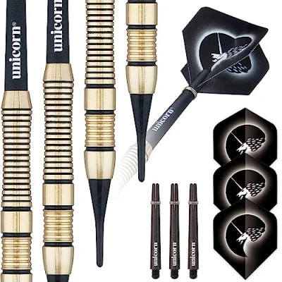 Image de ‎Unicorn Core Plus Style 1 Fléchettes à Pointe Souple en Laiton Unisexe, doré/Noir, 16 g
