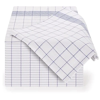 Image de Blumtal Torchons de Cuisine (Lot 5, 10 Ou 20) 50 x 70 cm Torchon Vaisselle avec Accroche 100% Coton Très Absorbant Lavable 95 Design Classique Carré (Bleu, Lot 10)