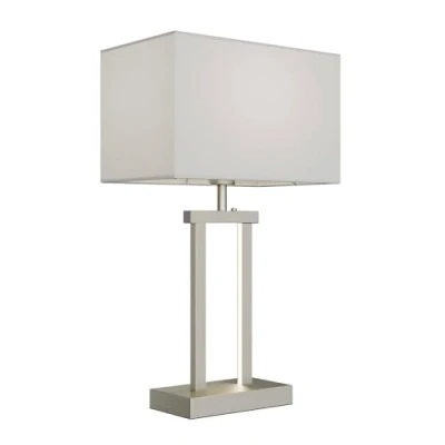 Image de Lampwelt Sigurd Lampe de table à intensité variable en aluminium et textile, pour salon salle manger (1 flamme, E14, A++)