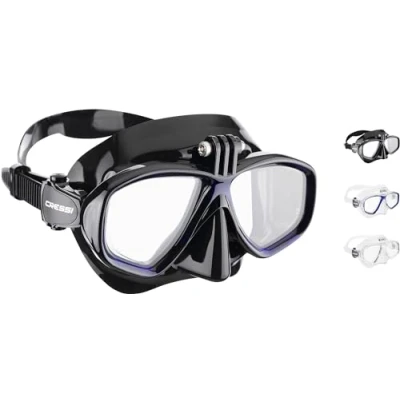 Image de CRESSI Action Cam Mask Noir/Bleu Masque de Plongée Unisexe à Volume Réduit avec Support pour Cam, Noir/Bleu, Taille Unique