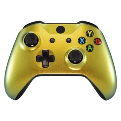 Image de eXtremeRate Coque Avant de Remplacement pour Xbox One S/X Manette, Coloré Manette (Modèle 1708), Caméléon Doré Vert
