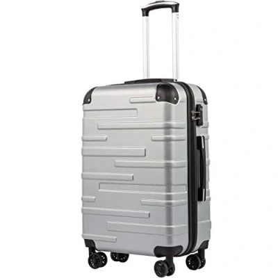 Image de Coolife Valise Moyenne idéale 67x46x26 cm ABS avec 4 roulettes Pivotantes 360 Cadenas TSA Poignée télescopique (Turquoise, 67cm)