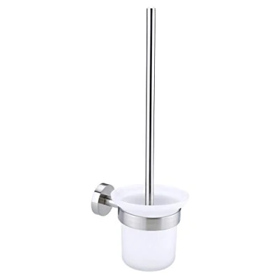 Image de tesa Moon brosse wc, acier inoxydable look, adhésif, technologie sans percer, 390mm x 115mm 147mm