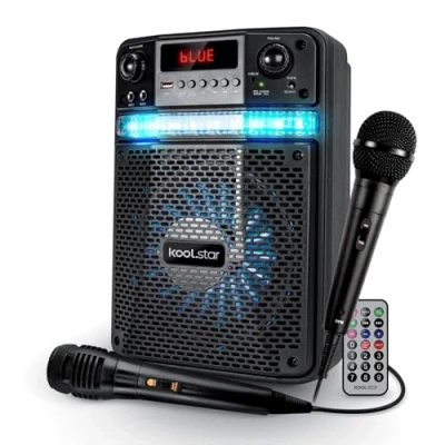Image de KoolStar Enceinte BROZY08 Karaoké Party 400W Batterie avec 2 Microphones à LED + Application Smartphone USB/Bluetooth