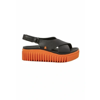 Image de art Femme 1574 Brighton Sandales, Nappa Noir Orange, 42 EU