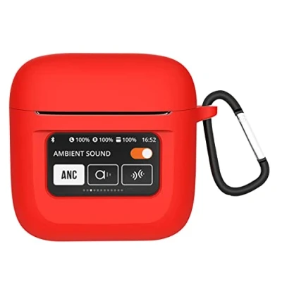 Image de GIOPUEY Étuis Compatible avec JBL Tour Pro 2, Coque Silicone, Poids léger, Antichoc, Portable Rouge