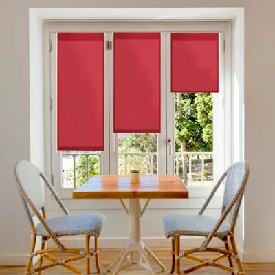 Image de Blindecor Aure Store enrouleur Easyfix translucide uni Rouge bordeaux, 67 x 180 cm (largeur hauteur) Taille du tissu 64 175 Stores de fenêtre sans outil