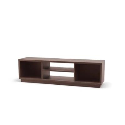Image de Iris Ohyama, Meuble TV, Support télévision pour ecran jusqu&#039;à 65 pouces, 4 Etagères, Sortie câbles, Pieds ajustables, Chambre, Salon TV Cabinet Standard OTS 150S Marron