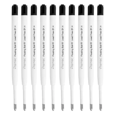 Image de Westcott E 733493 00 Lot de 10 recharges pour stylo à bille Noir G2 XB 1,4 mm Compatible avec ISO Standard Encre bleue indélébile