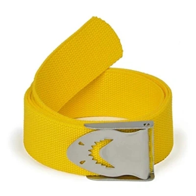 Image de Best Divers zi0130s ceinture, porte plombs sub, boucle inoxydable requin, jaune