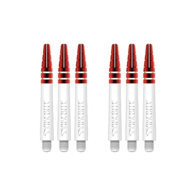 Image de RED DRAGON Peter Wright Snakebite Nitrotech tiges intermédiaires blanches et rouges 2 ensembles par paquet (6 au total)