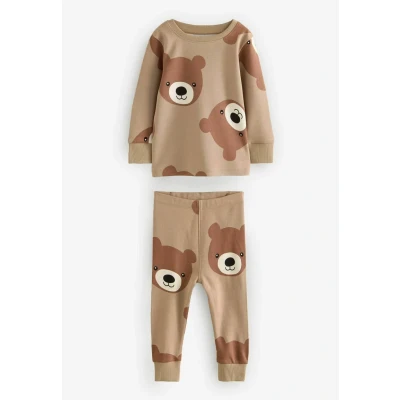 Image de Next Snuggle 3 PACK Regular FIT SET Pyjama pour enfants, Taille: 5 6a, Brown cream