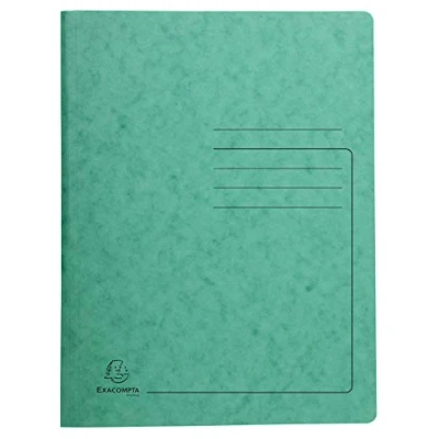 Image de Exacompta Réf. 240223E Carton de 25 chemises classement à ressort en carte lustrée 355 g/m² couverture imprimée chemise certifiée FSC® dimensions 24 x 32 cm pour format A4 vert