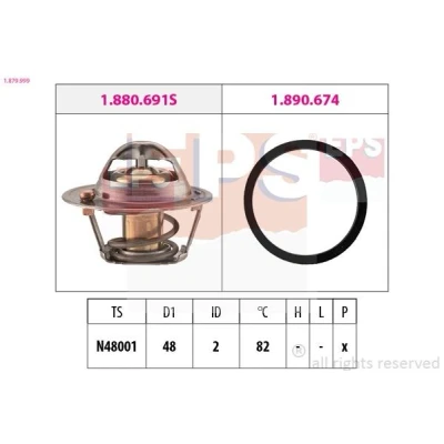 Image de EPS 1.879.999 Thermostat d&#039;eau 82 48 avec joint d&#039;étanchéite FORD: FIESTA 6, Focus 2, 5, MAZDA: 2 5 portes