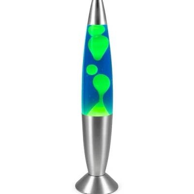 Image de ROCKING GIFTS Lampe à Lave de Table 35 cm Bleu Vert avec Interrupteur, INCL. Ampoule E14, Lampes Plasma, Couleurs Magma, Medusa