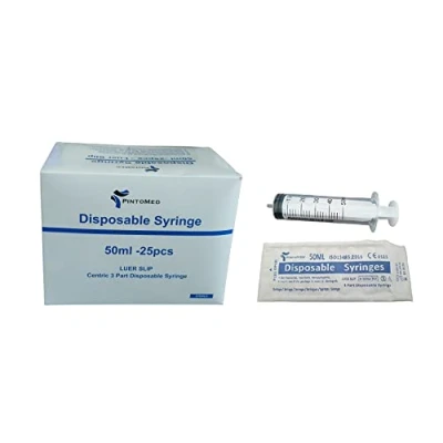 Image de PintoMed Seringue Sans Aiguille, à usage unique, 3 pièces, stérile, Luer Slip Pack 25 50 ml