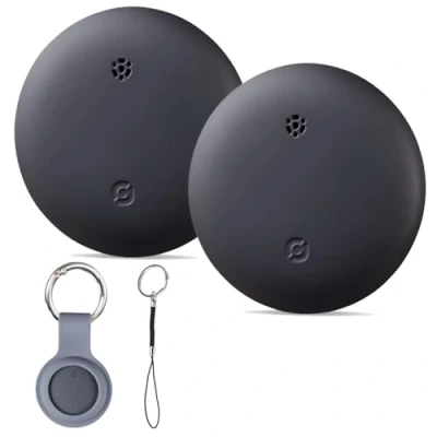 Image de Reyke Smart Tag Pro Lot de 2 trackers Valise compatibles avec Apple Où est ? Application (iOS Uniquement) Localisateur clés pour clés, Bagages, Valise, Portefeuille, étanchéité IP67