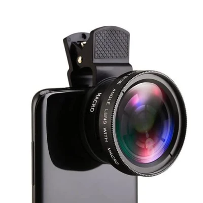 Image de Objectif Smartphone 2 en 1 Kit De Lentilles CaméRa,TéLéPhone CaméRa Objectifs Macro Fisheye TéLéPhone,Kit D&#039;Objectif pour Clips